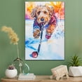 thumbnail image 2 of Spinone Italiano Dog Stretched Canvas Size 8x12 – Ice Hockey Theme Dog Art for Wall, Spinone Italiano Dog Playing Ice Hockey Wall Art, Dog Lover Canvas Decor, 2 of 5
