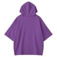 thumbnail image 5 of Xijirk Women's Cropped Short Sleeve Pullover Hoodie Drawstring Hood Drop Shoulder Oversized Boxy Fit Sweatshirt for Summer Spring Daily Casual Layering Outfits,Purple,M, 5 of 5
