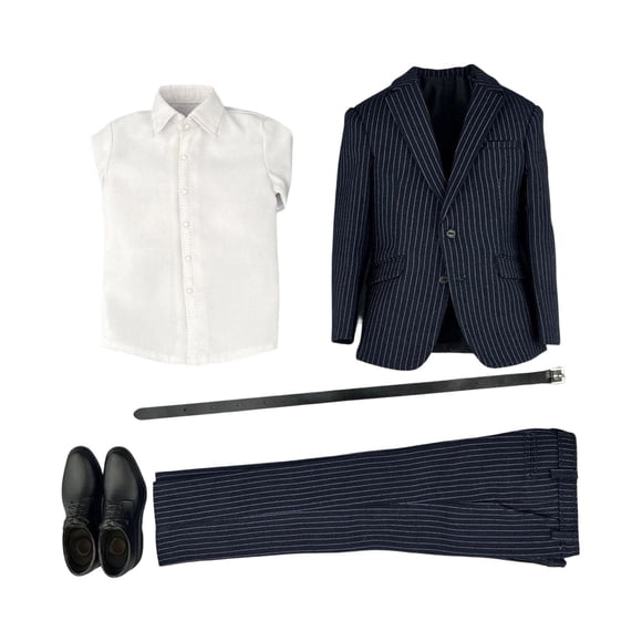 Bunblic Accessoires de Vêtements pour Figurine Articulée 1/6, Modèle Décontracté Tendance, Manteau Miniature, Accessoire de Costume, Vêtements de Poupée pour Figurine Masculine, Rayures