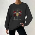 thumbnail image 2 of asdoklhq Christmas Sweatshirts for Women's Fashion Loose Casual Christmas Printed Round Neck Long Sleeve Hoodless Sweatshirt Black 2X, 2 of 6