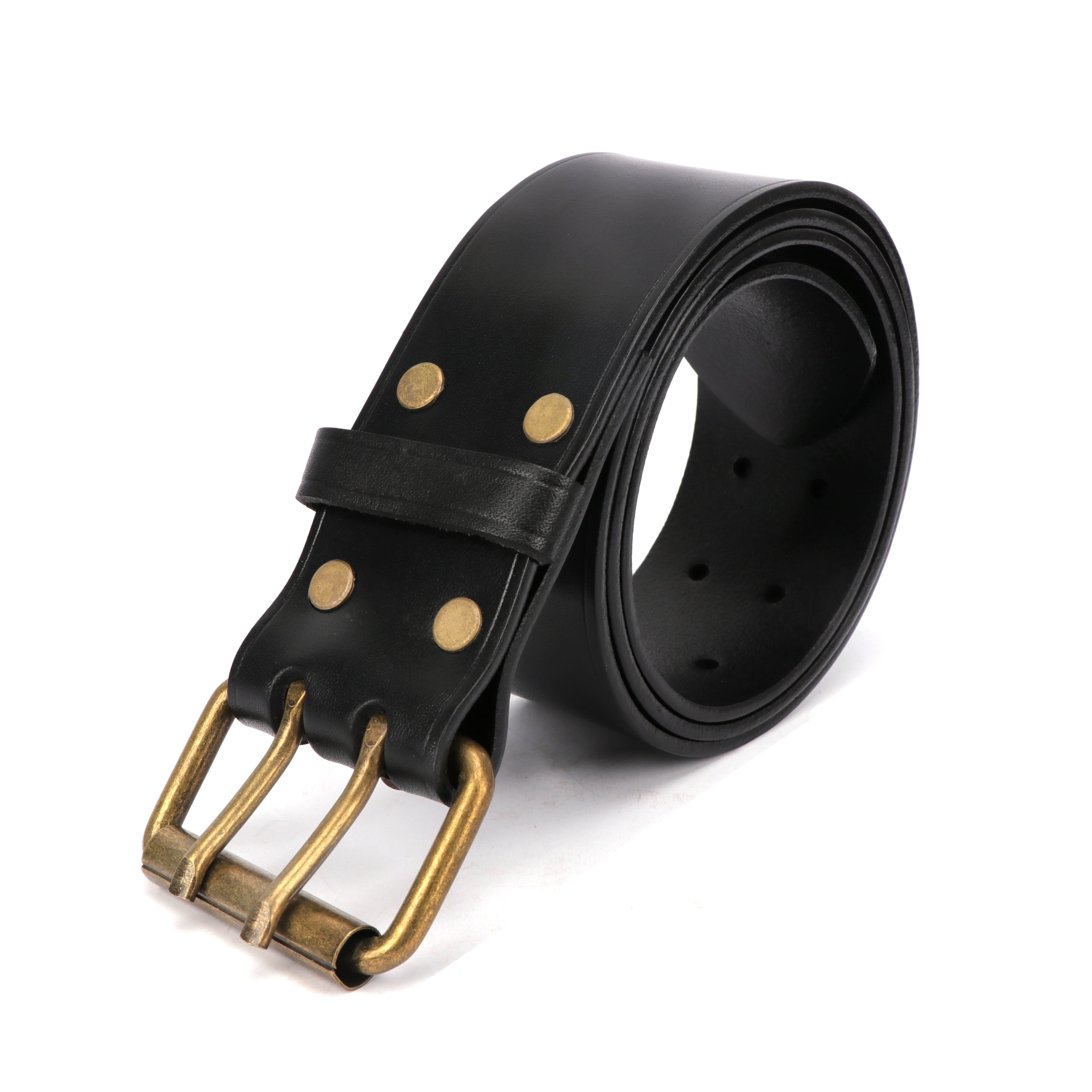 TOURBON Thick Genuine Leather Black Waist Belt Work Tools Men's Belt