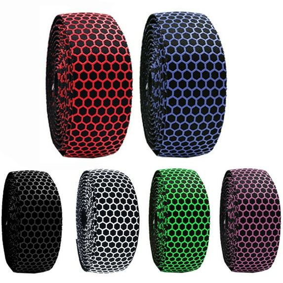 SPRING PARK 2Pcs MTB Road Bike Honeycomb Design Handlebar Tapes Breathable Belts Bar Wraps W/ Bar End Plugs