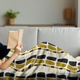 thumbnail image 3 of Abstract Soft Flannel Fleece Throw Blanket, Tricolor Vertical Stone Like Motifs Rhythmic Print, Cozy Plush for Indoor and Outdoor Use, 60" x 80", Coffee Grey, by Ambesonne, 3 of 5