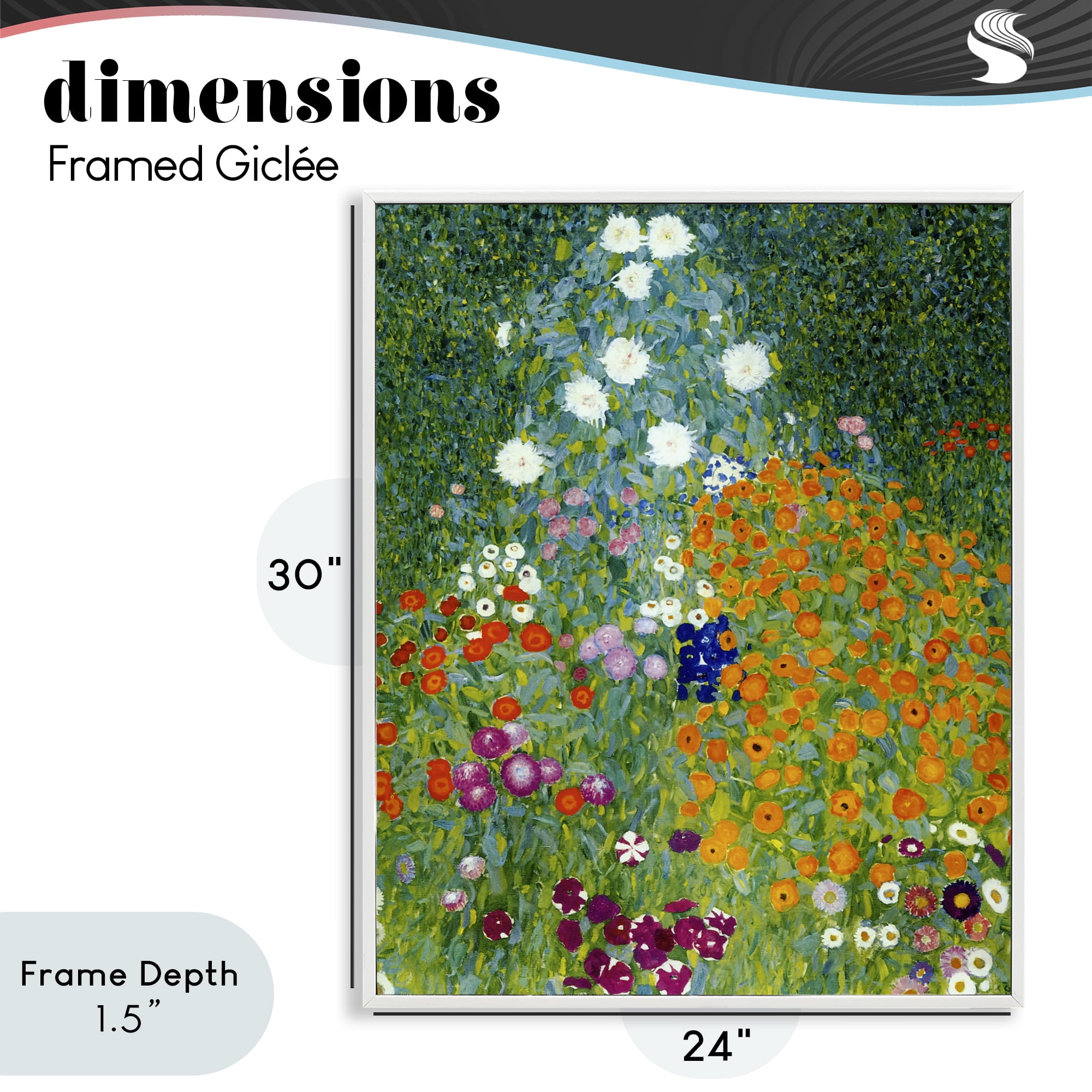 Stupell Industries Farm Garden Classic Klimt White Framed Giclee Art, design by Vintage Hustle