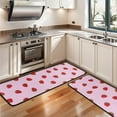 thumbnail image 3 of Kitchen Rugs Sets Of 2,Red Strawberry Plants Fruit Pink Pattern Anti Fatigue Kitchen Mat Rugs Non Slip Washable,Decorative Kitchen Floor Mats for Kitchen,Sink,Laundry,17"x47"+17"x47", 3 of 5