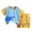 Blue, variant on Children's Striped Summer Sets Size 3 Months-5 Years Short Sleeve Round-Neck Blouses Elatic Waist Short Pants Thin Breathable Sets