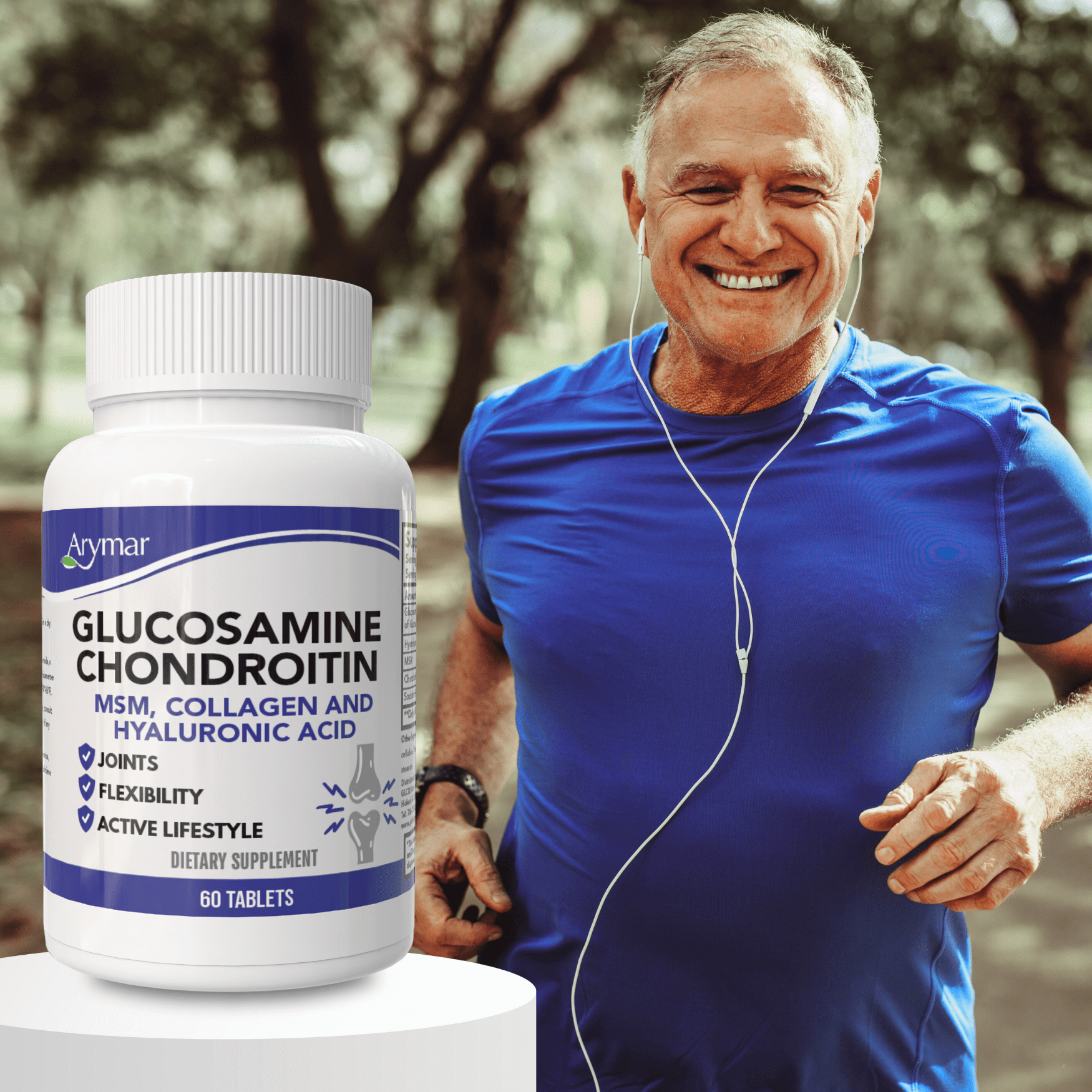 Arymar Glucosamine, Chondroitin, MSM, Collagen & Hyaluronic Acid 60 tablets