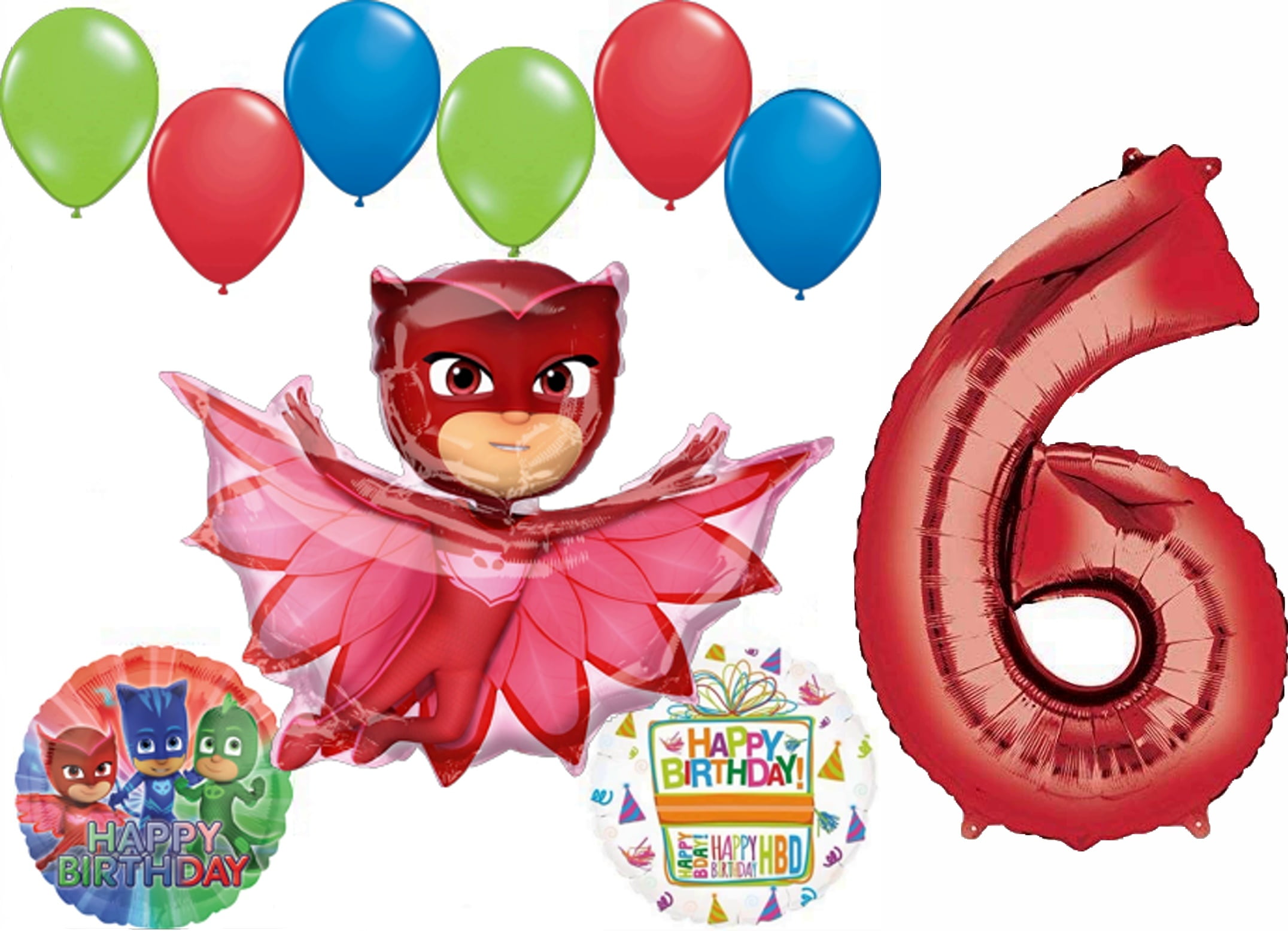 Mayflower Products PJ Masks Owlette Birthday Party Supplies Balloon Bouquet Decorations 