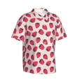 thumbnail image 3 of Xecao Strawberry print Hawaiian shirt - a stylish short-sleeve button-down for men, perfect for casual beach and tropical outings., 3 of 9