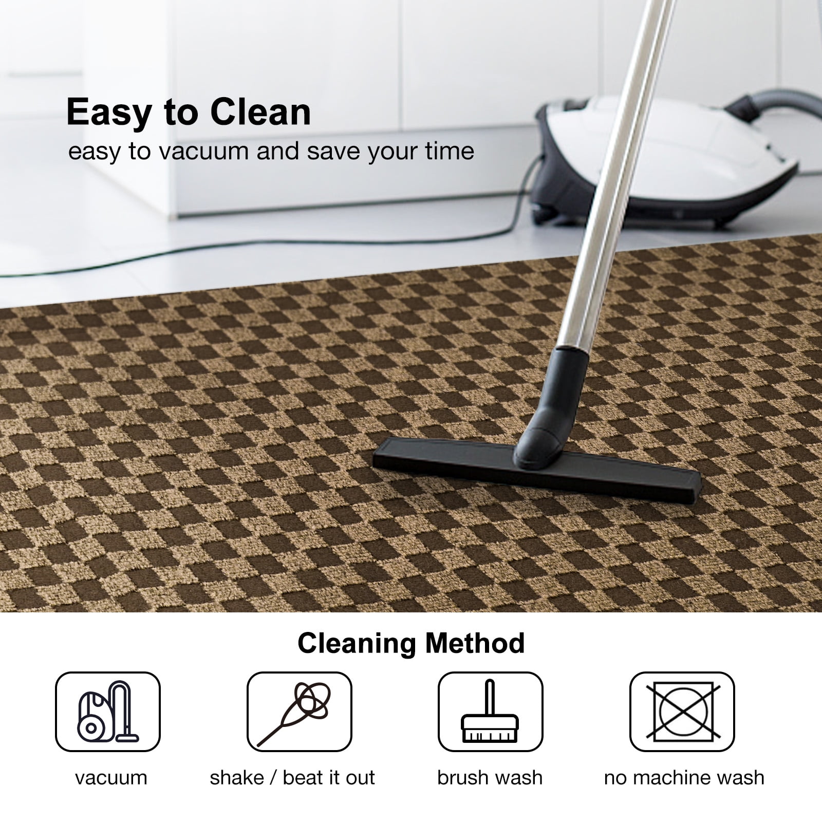 ANTPOP 3' x 6' Runner Rugs with Rubber Backing Outdoor Indoor Utility Non Slip Carpet for Hallway Custom Size Area Mat for Entryway Balcony Patio Kitchen Garage Stair Laundry