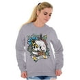 thumbnail image 4 of No Pain No Gain Skull Dagger Tattoo Unisex Plus Fleece Graphic Sweatshirt Brisco Brands 3X, 4 of 5