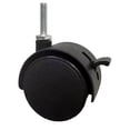 thumbnail image 4 of 2 Inch Casters Swivel Stem Caster Wheel 1/4" - 20 x 1 New PP Furniture Shelving Casters Replacement Castors with Brakes (with Brake-Black), 4 of 4