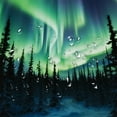 thumbnail image 5 of Shiartex Aurora Borealis Forest Full Moon Printed Shower Curtain with Hooks, 100% Polyester Washable Bathroom Decoration, Various Sizes 36x72, 5 of 7