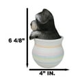 thumbnail image 2 of Adorable Grey Mini Schnauzer Puppy Dog Figurine With Glass Eyes Pup In Pot, 2 of 9