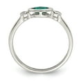 thumbnail image 2 of Auriga 925 Sterling Silver Rhod-platd Polished Created Emerald/White Topaz Ring for Women Size- 7, 2 of 6