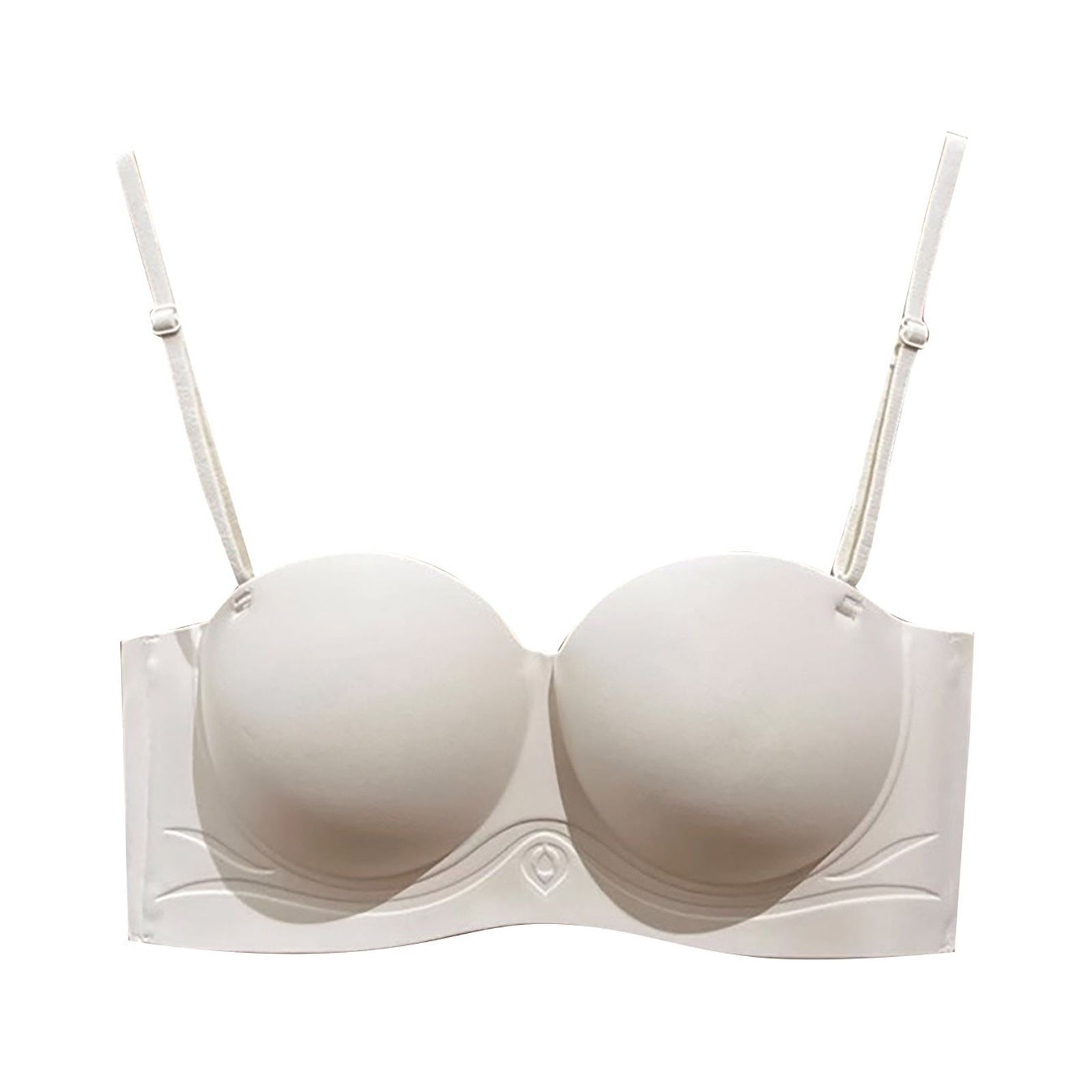 Puawkoer Ladies' Half Cup Bra Set Push Up Wire Strapless Seamless Thin