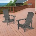 thumbnail image 4 of CHYVARY 2 Peaks Adirondack Chairs, Fire Pit Outdoor Patio Furniture,Gray, 4 of 8