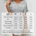thumbnail image 3 of MORTTIC Women's Short Sleeve V-Neck Dress with Belt, Black and White Striped Summer Casual Dress, 3 of 3