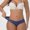 Dark Blue, variant on Lumosvexa Women's Lace Trim Briefs Low Waist Lightweight Comfortable Cute Daily Wear Panties Blue XL