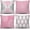 Pink and White, variant on Decorative Throw Pillow Covers 20x20 Set of 4,Pink and White Modern Simple Square Pillow Case Cushion Cover for Sofa Couch Farmhouse Living Room