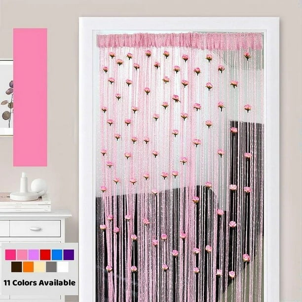 Cortinas Rosas, Cortinas Veraniegas con Borlas para Puerta, Cortinas Divisorias Decorativas para Salón de Belleza, Diseño Elegante, Ligeras y Portátiles, Fáciles de Limpiar, Versátiles para Uso Domés