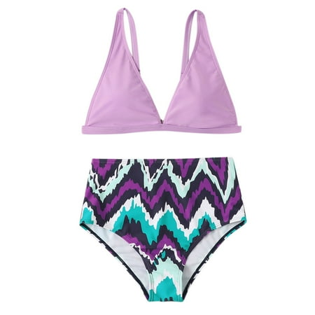 Aayomet Bikinis For Women Womens Swimsuits Bikini Floral Two Piece Sets Bathing Suit Swim Top Purple S