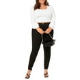 thumbnail image 3 of Casual Solid Skinny Black Plus Size Pants, 3 of 4