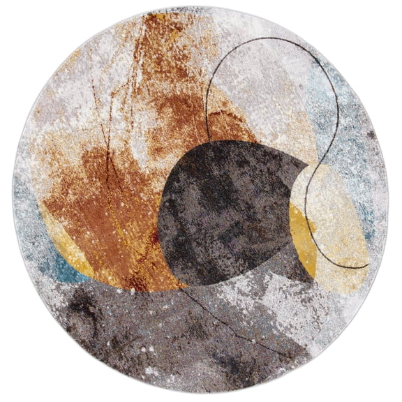 Safavieh Aria Adolfa Vintage Rug 6'5" x 6'5" 6' Round Indoor Living Room,Bedroom,Dining Room Round