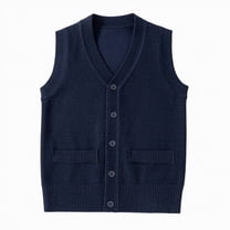 CAICJ98 Boys Sweater Vest Cable Knit Cotton Toddler Boy Sweater Uniform Sleeveless Vest Kids Toddler Fall Winter Clothes Navy,7-9 Years