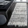 thumbnail image 2 of SAFAVIEH Fontana Daragh Abstract Shag Runner Rug, Ivory/Grey, 2'3" x 6', 2 of 8