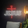 thumbnail image 3 of Handmadetneonsign Jesus Cross Neon Sign, Jesus Cross Led Sign, Jesus Cross Thanksgiving Neon Light, Happy New Year Wall Décor, 3 of 5