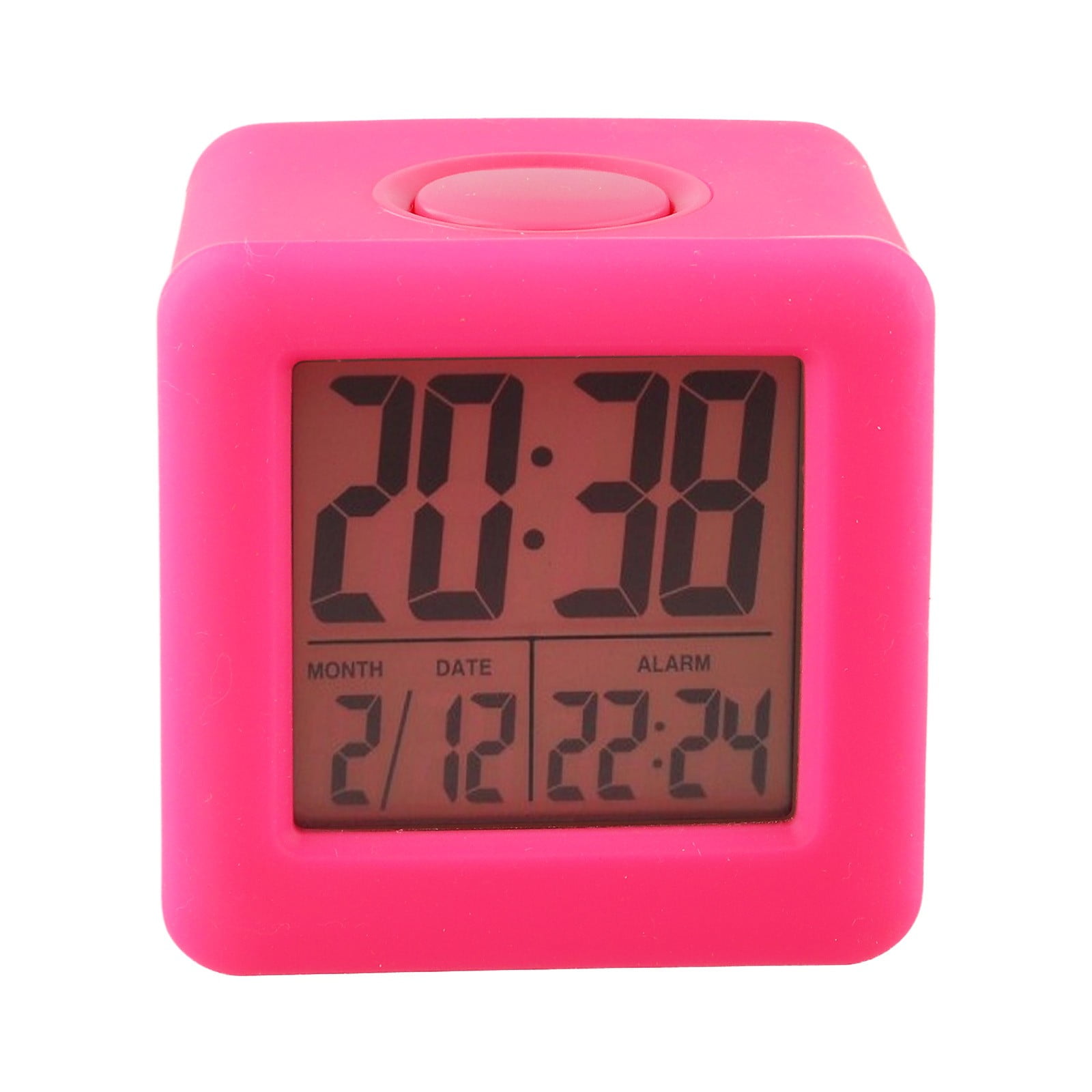 LCD Alarm Clock Snooze Function And Smart Backlight, Square Digital Clock With Silicone Protective photo LCD Alarm Clock Snooze Function And Smart Backlight, Square Digital Clock With Silicone Protective