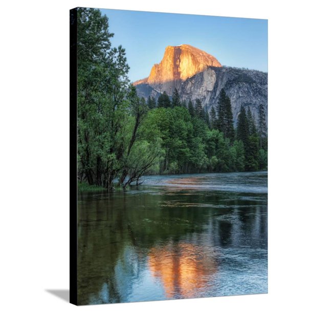 Half Dome Reflected In Merced River Yosemite Valley Yosemite National Park California Usa Gallery Wrapped Canvas Print Wall Art Walmart Com Walmart Com