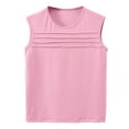 thumbnail image 1 of Sunnyoo Débardeur Plissé Sans Manches pour Grandes Filles, Col Rond, Tailles 5-14, 1 of 4