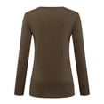 thumbnail image 3 of Abcnature Womens Casual Solid T Shirts Twist Knot Tunics Tops Blouses Loose O-Neck Long Sleeve Tops Solid Blouse Khaki S, 3 of 7