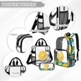 thumbnail image 3 of Xoenoiee Lemon Print Kids Clear Backpack with Lunch Box for Girls Transparent Backpack School Bags with Pencil Case Set of 3 School Bookbag Teens Satchel Bagpack 17inch Travel Daypack, 3 of 5