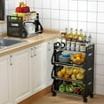 thumbnail image 3 of 4-Tier Rolling Stackable Vegetable Fruit Basket Utility Cart Rack, 3 of 9