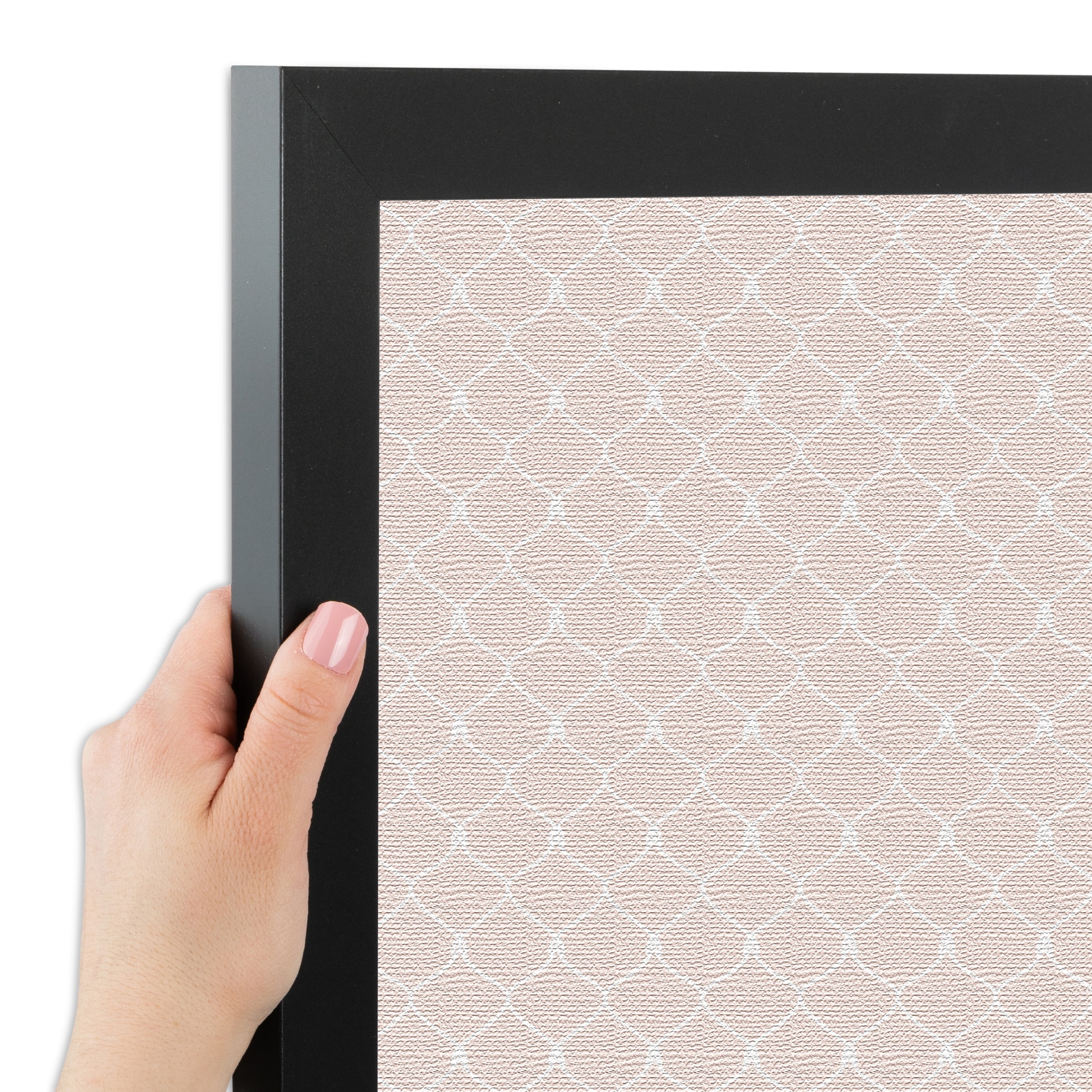PinPix 17x14 Custom Cork Bulletin Board Baby Pink Chain Poster Board Has a Fabric Style Canvas Finish, Framed in Baby Pink Chain, by ArtToFrames (PinPix-575)