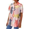 thumbnail image 1 of Camisas De Mujer Camiseta con botones de verano Blusa de mujer con estampado europeo Ropa femenina (Rojo M) Cgtredaw Para estrenar, 1 of 1