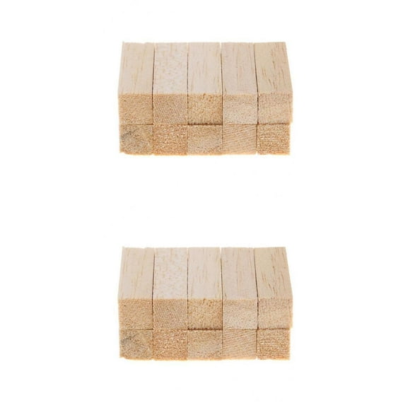20 Pcs 50/80mm Bloc de Balsa Carré Tige de Tige en Bois Non Finie Accessoires de Maison
