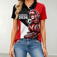 thumbnail image 5 of Women's Football Graphic T-Shirt, Women's Printed Short Sleeve Sports Top - Fashion Athletic Workout Shirt for Gym and Casual Wear for Soccer Tournament 2026 Red Size: 2XL, 5 of 5
