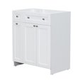thumbnail image 3 of 30" Bathroom Vanity Without Sink, Bathroom Cabinet with 2 Soft-Closing Cabinet Doors & 2 Shelves, Round Drawer Handles, White, 3 of 9