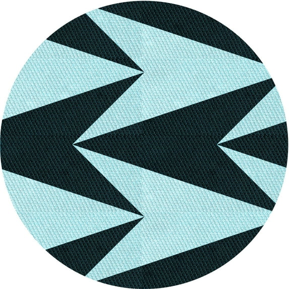 Ahgly Company Machine Washable Indoor Round Transitional Deep Teal Green Area Rugs, 8' Round
