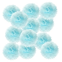 4inch Tissue Paper Pom Poms, 12PCS Pom Poms Paper Flowers Ball Tissue Paper Flowers for Wedding Bridal Shower Birthday Bachelorette Party Backdrop Decoration, Light Blue