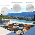 thumbnail image 4 of Fsddascl Navy Florals Outdoor Rug for Patio/Deck/Porch, Non-Slip Large Area Rug 5 x 8 Ft, White Pastoral Flowers Elegant Abstract Indoor Outdoor Rugs Washable Area Rugs, Camping Rug Carpet, 4 of 5