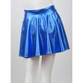 thumbnail image 5 of TiaoBug Kids Girls Glossy Metallic Mini Skater Skort Ballet Dance Flared Pleated Scooter Skirt Royal Blue 12, 5 of 6