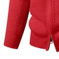 thumbnail image 5 of DPTALR George Men Casual Fashion，Stand-up Collar，Elastic Knit Zipper Cardigan Long Sleeve Sweater Coat,Red Big and Tall Men M, 5 of 5