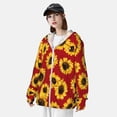 thumbnail image 5 of Balery Sunflowers On Red Men's Women's UPF 50+ Sun Protection Lightweight Hoodie Performance Long Sleeve Shirt for Fishing Running-Large, 5 of 9