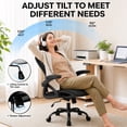 thumbnail image 5 of LUCKLIFE Ergonomic Mesh Office Chair, High Back Task Chair with Flip-up Arms, Adjustable Headrest & Lumbar Support for Home Office, Black, 5 of 8