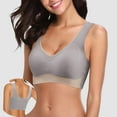 thumbnail image 2 of vigerkar Sports Bras for Women High Impact Padded Bra Wirefree Bralette Seamless Bra Workout Vest Bra Grey, XXL, 2 of 7